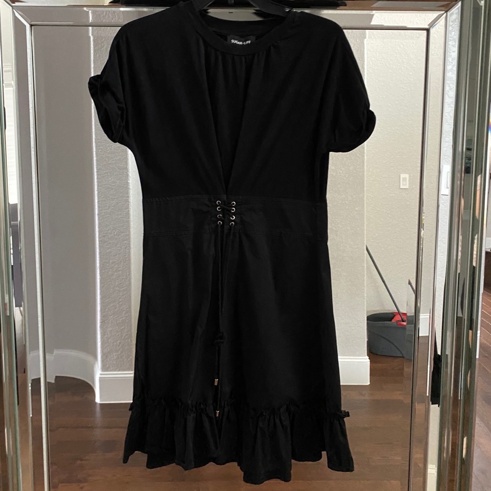 Black casual comfy dress